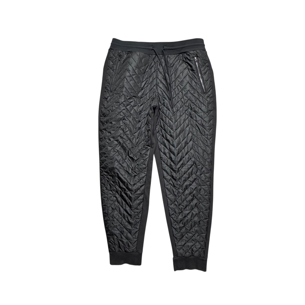 Athleta Quilted Hybrid Jogger Pants Womens 14 Black Primaloft Insulated‎ Stretch